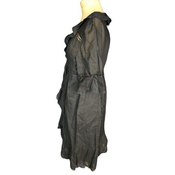 Ann Taylor Loft Navy Cotton Short Sleeve Dress Size 8 - Picture 4 of 4